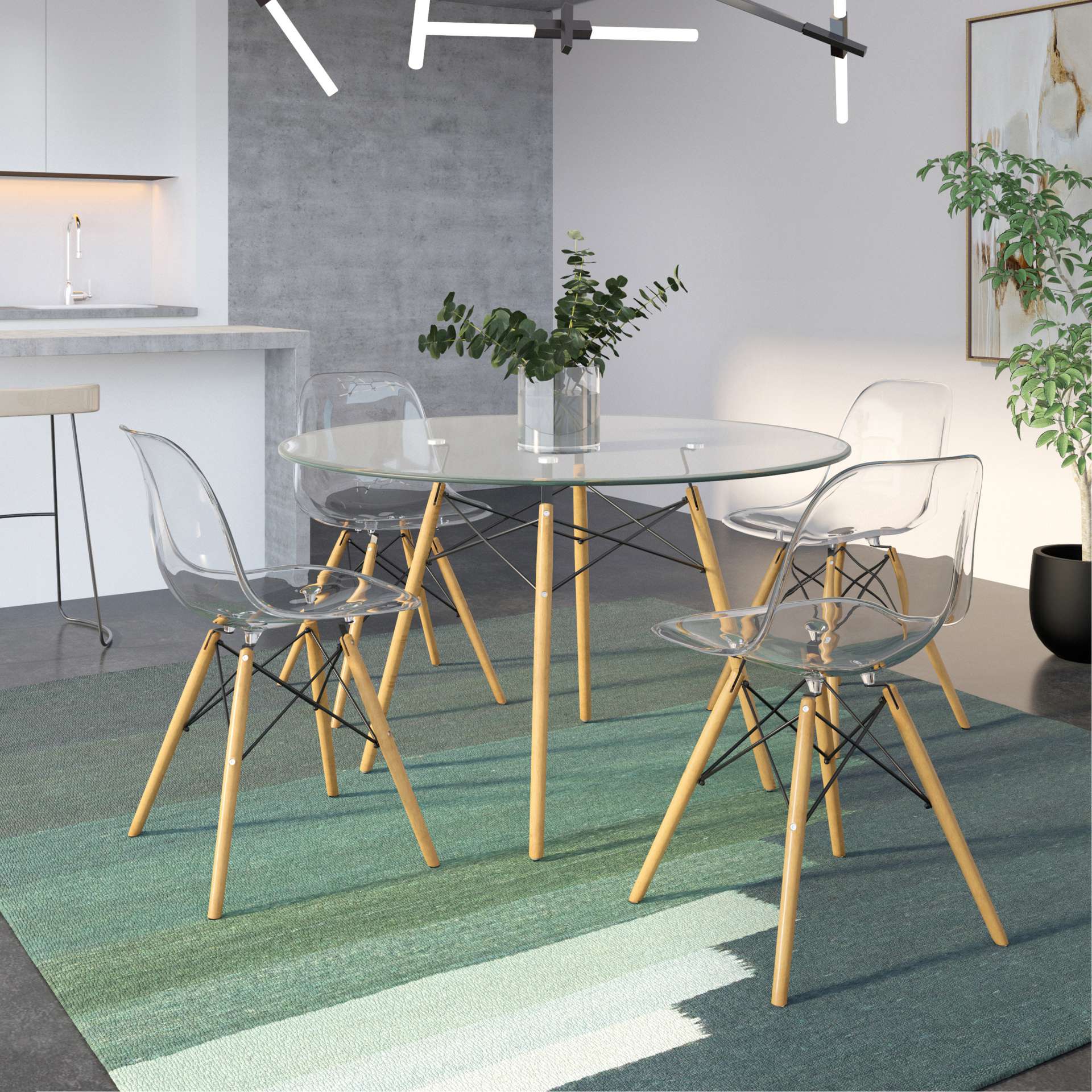 LeisureMod Dover Molded Side Chair, Set of 4 | Side Chairs | Modishstore