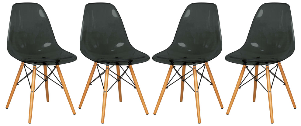 LeisureMod Dover Molded Side Chair, Set of 4 | Dining Chairs | Modishstore - 2