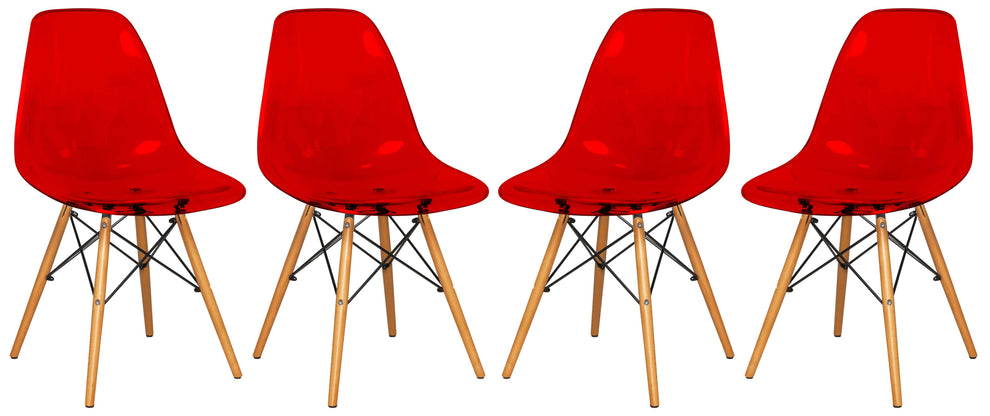 LeisureMod Dover Molded Side Chair, Set of 4 | Dining Chairs | Modishstore - 13