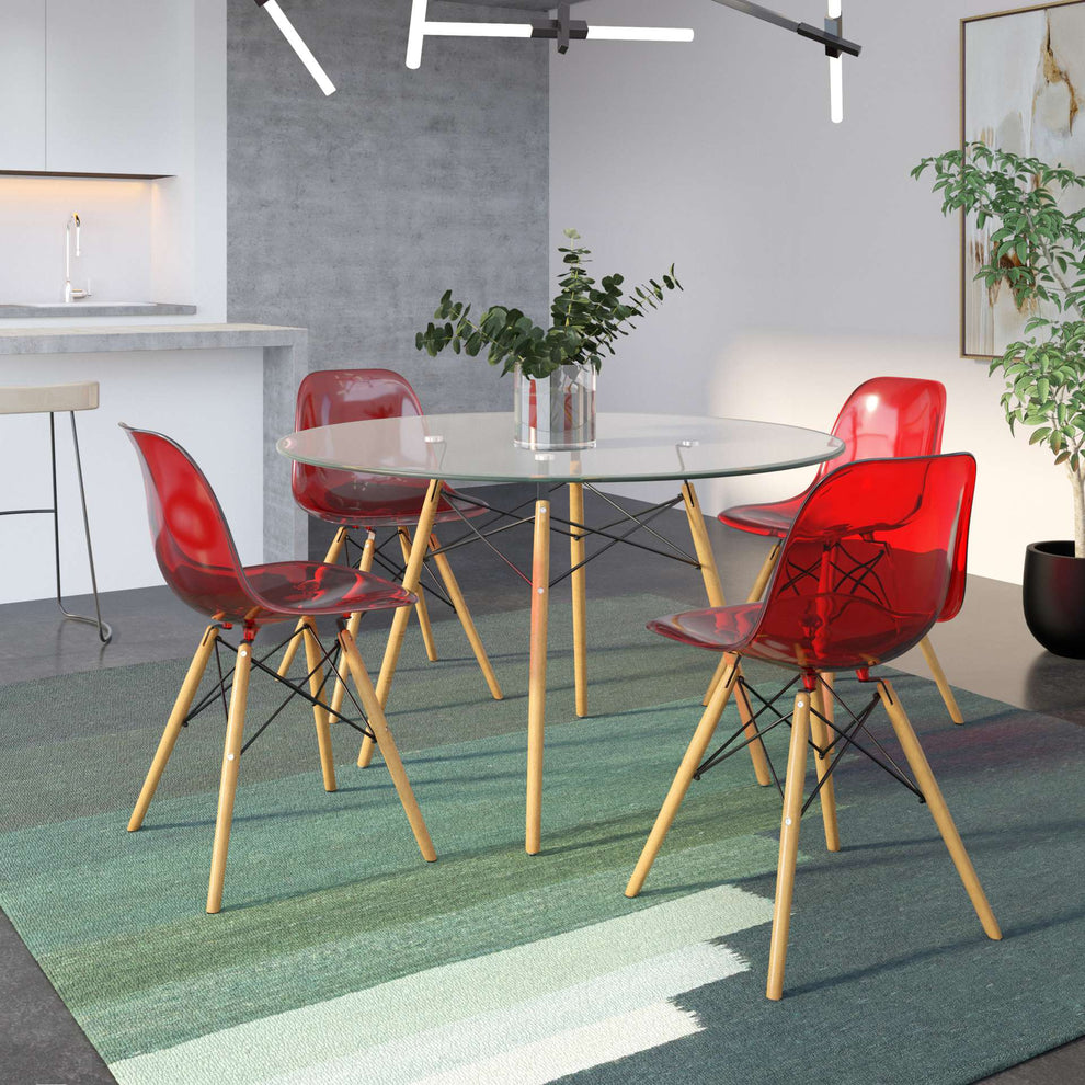 LeisureMod Dover Molded Side Chair, Set of 4 | Dining Chairs | Modishstore - 14