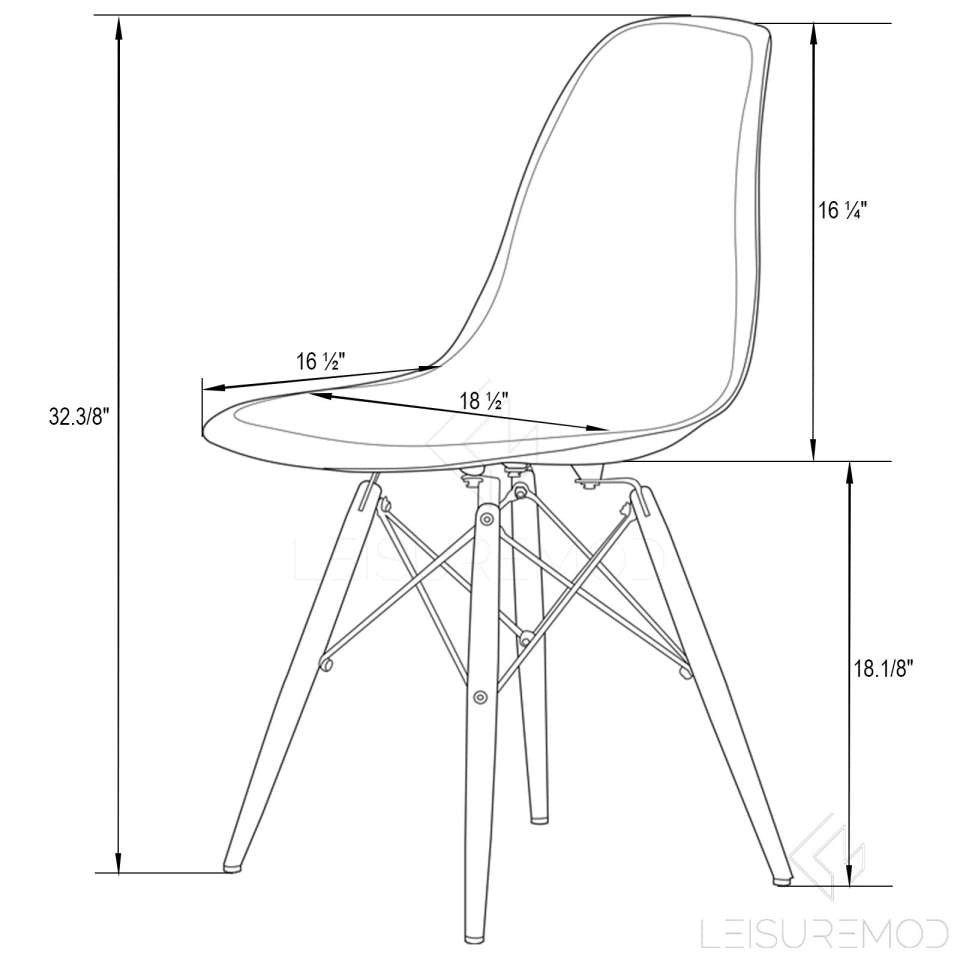 LeisureMod Dover Molded Side Chair, Set of 4 | Dining Chairs | Modishstore - 8