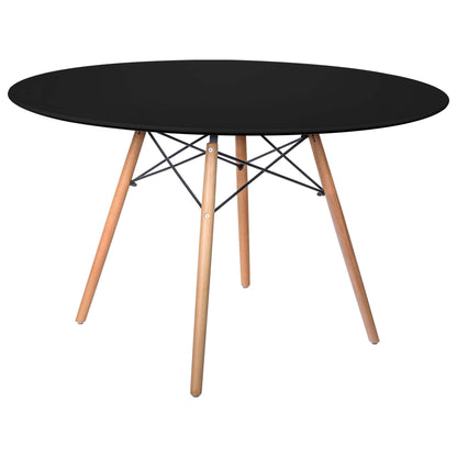 LeisureMod Dover Round Wooden Top Dining Table W/ Natural Wood Eiffel Base | Dining Tables | Modishstore