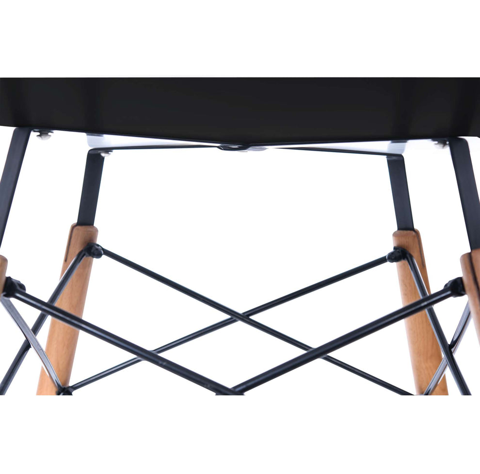 LeisureMod Dover Round Wooden Top Dining Table W/ Natural Wood Eiffel Base | Dining Tables | Modishstore - 2