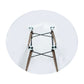 LeisureMod Dover Round Glass Top Dining Table W/ Natural Wood Eiffel Base | Dining Tables | Modishstore - 6