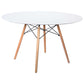LeisureMod Dover Round Wooden Top Dining Table W/ Natural Wood Eiffel Base | Dining Tables | Modishstore - 7