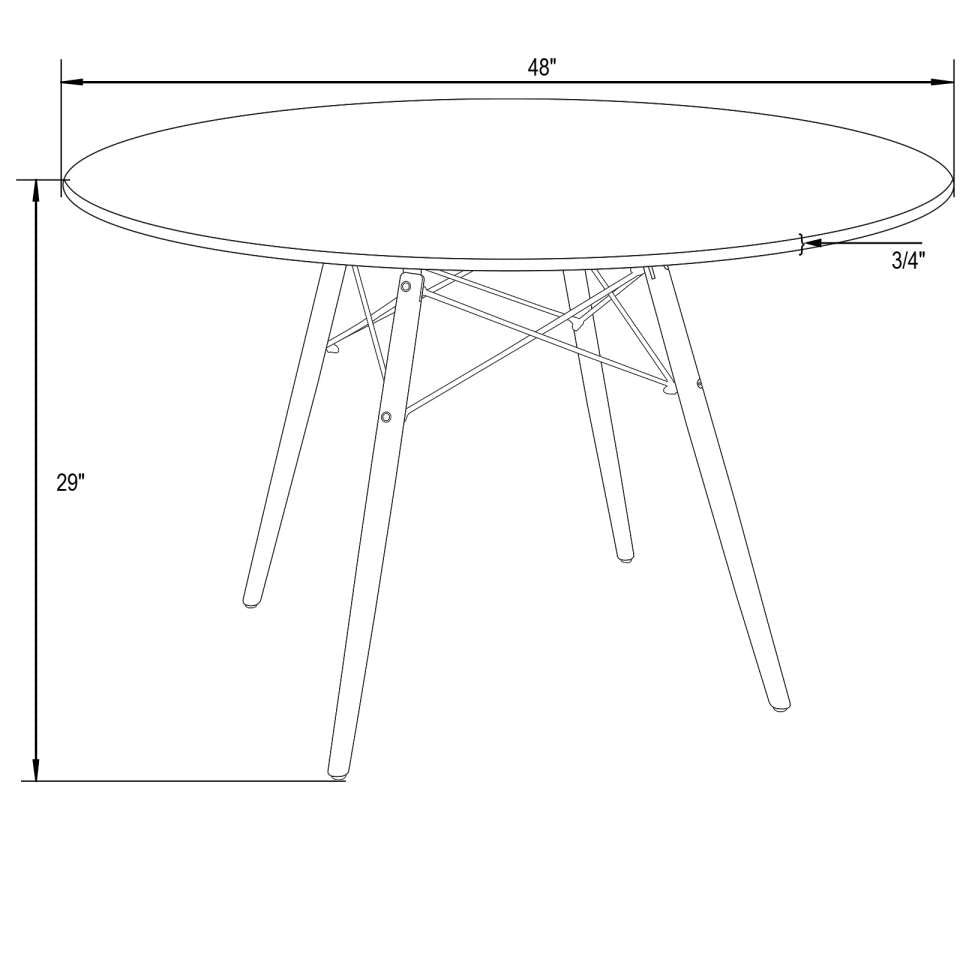 LeisureMod Dover Round Wooden Top Dining Table W/ Natural Wood Eiffel Base | Dining Tables | Modishstore - 9