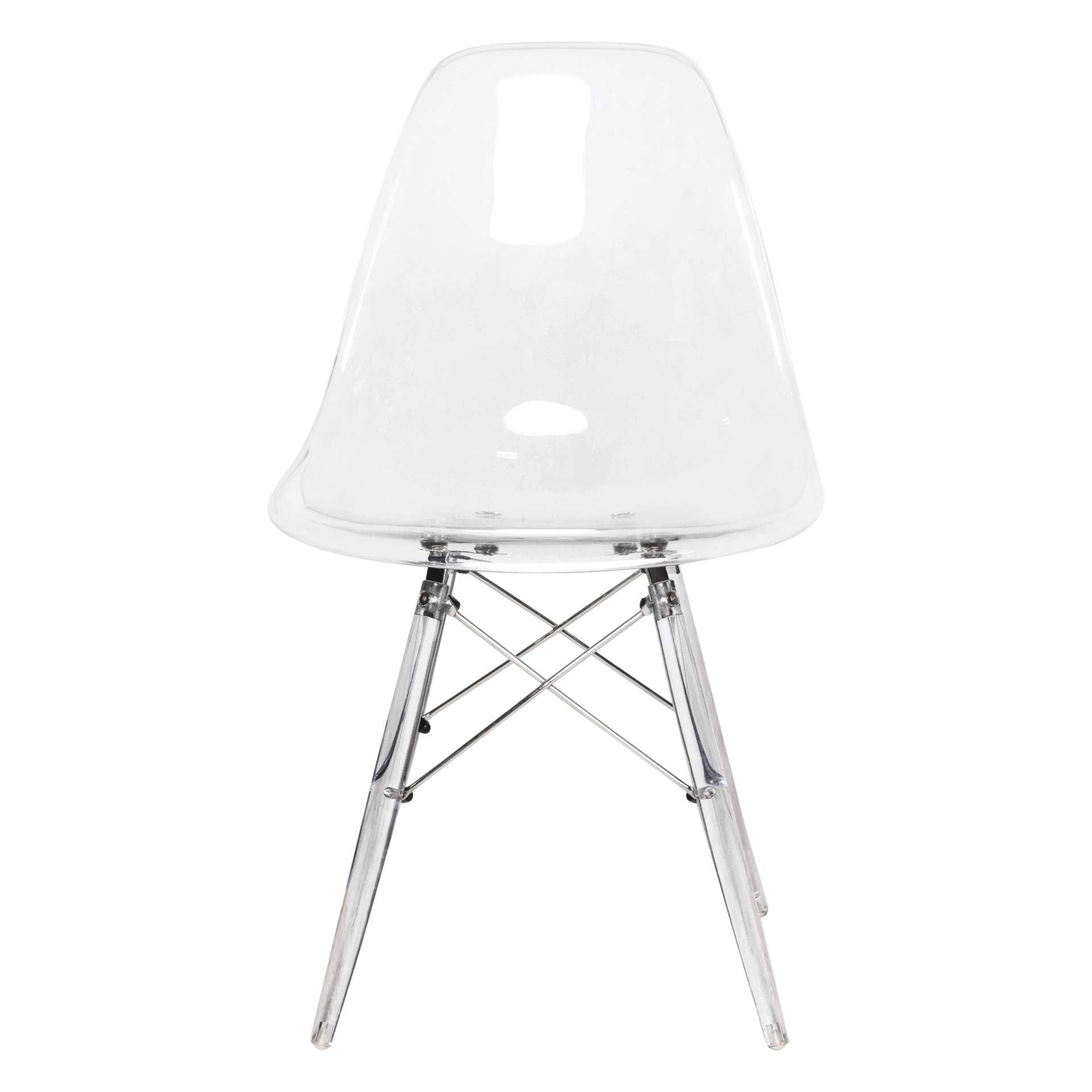 LeisureMod Dover Molded Side Chair with Acrylic Base | Side Chairs | Modishstore - 4