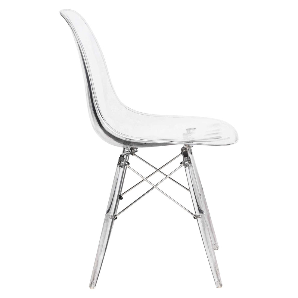 LeisureMod Dover Molded Side Chair with Acrylic Base, Set of 2 | Side Chairs | Modishstore - 3