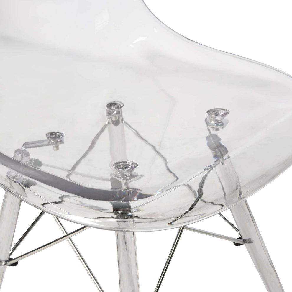 LeisureMod Dover Molded Side Chair with Acrylic Base, Set of 2 | Side Chairs | Modishstore - 7