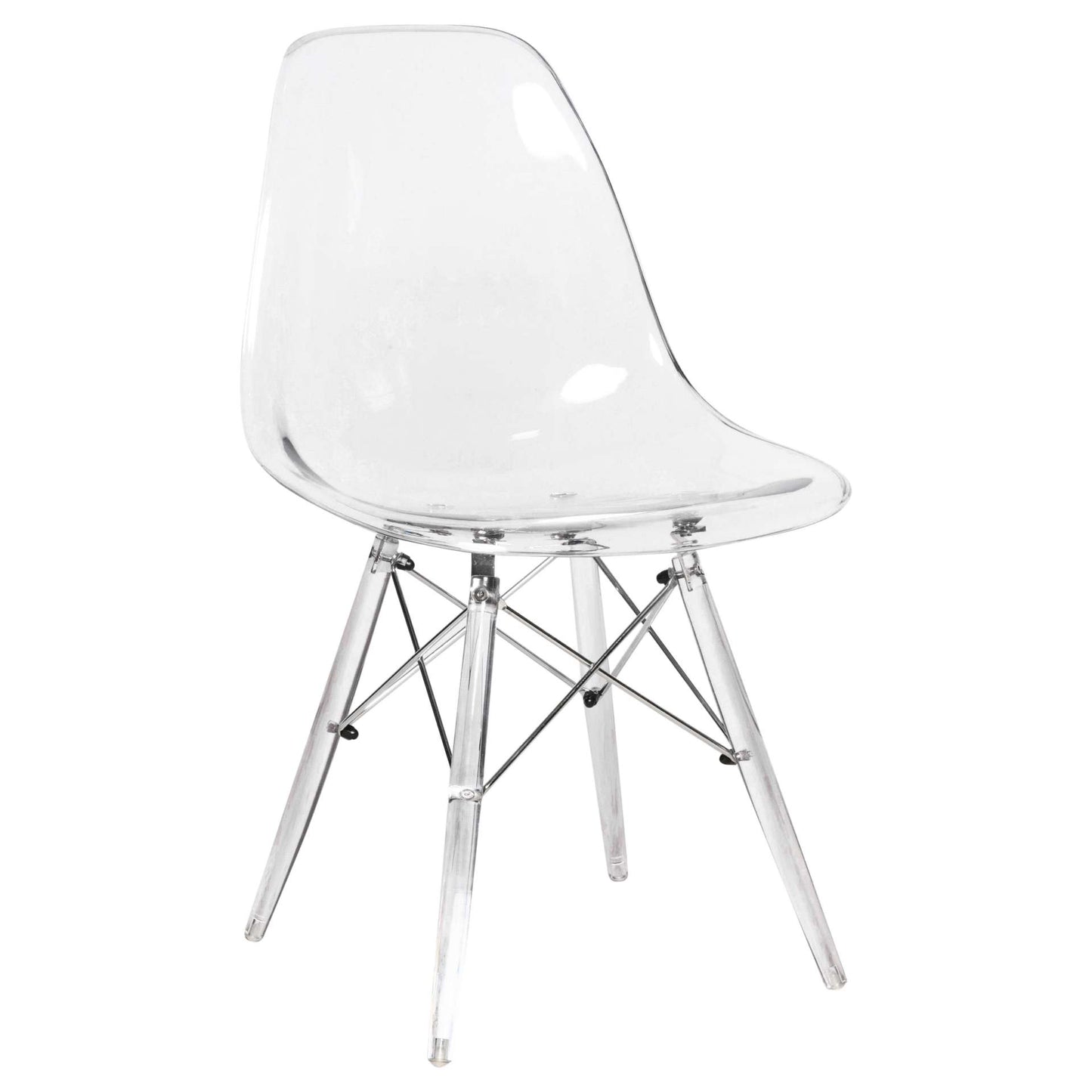 LeisureMod Dover Molded Side Chair with Acrylic Base | Side Chairs | Modishstore