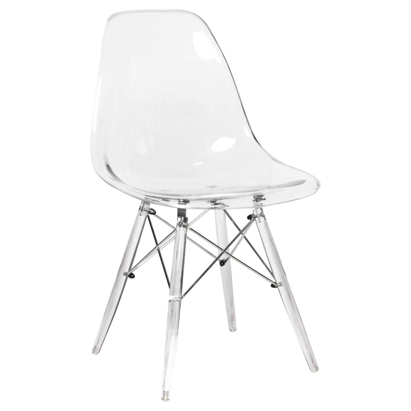 LeisureMod Dover Molded Side Chair with Acrylic Base | Side Chairs | Modishstore