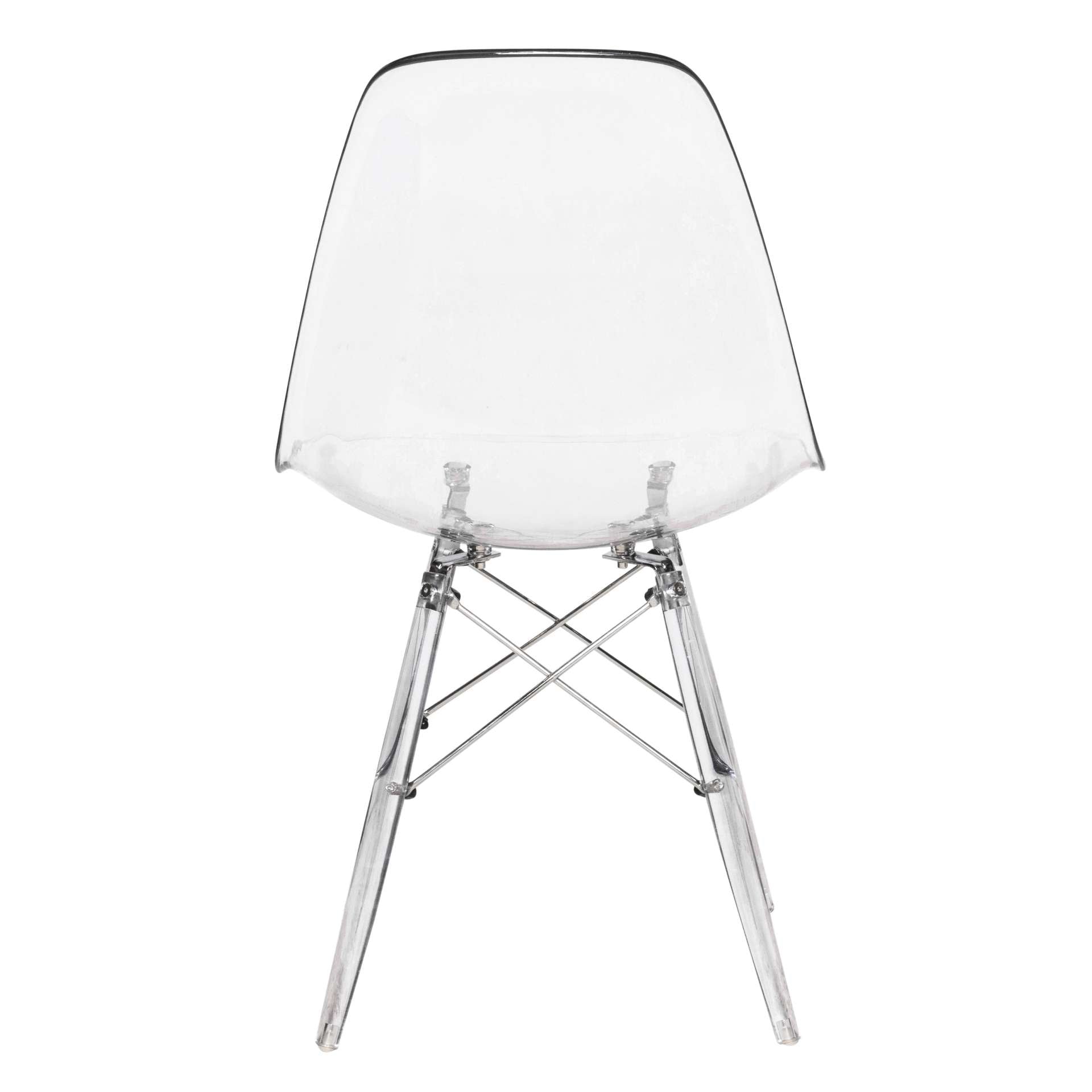 LeisureMod Dover Molded Side Chair with Acrylic Base | Side Chairs | Modishstore - 2