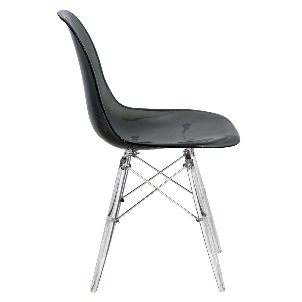 LeisureMod Dover Molded Side Chair with Acrylic Base, Set of 4 | Side Chairs | Modishstore - 4