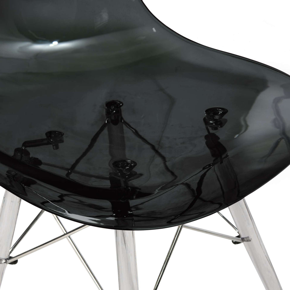 LeisureMod Dover Molded Side Chair with Acrylic Base, Set of 4 | Side Chairs | Modishstore - 6