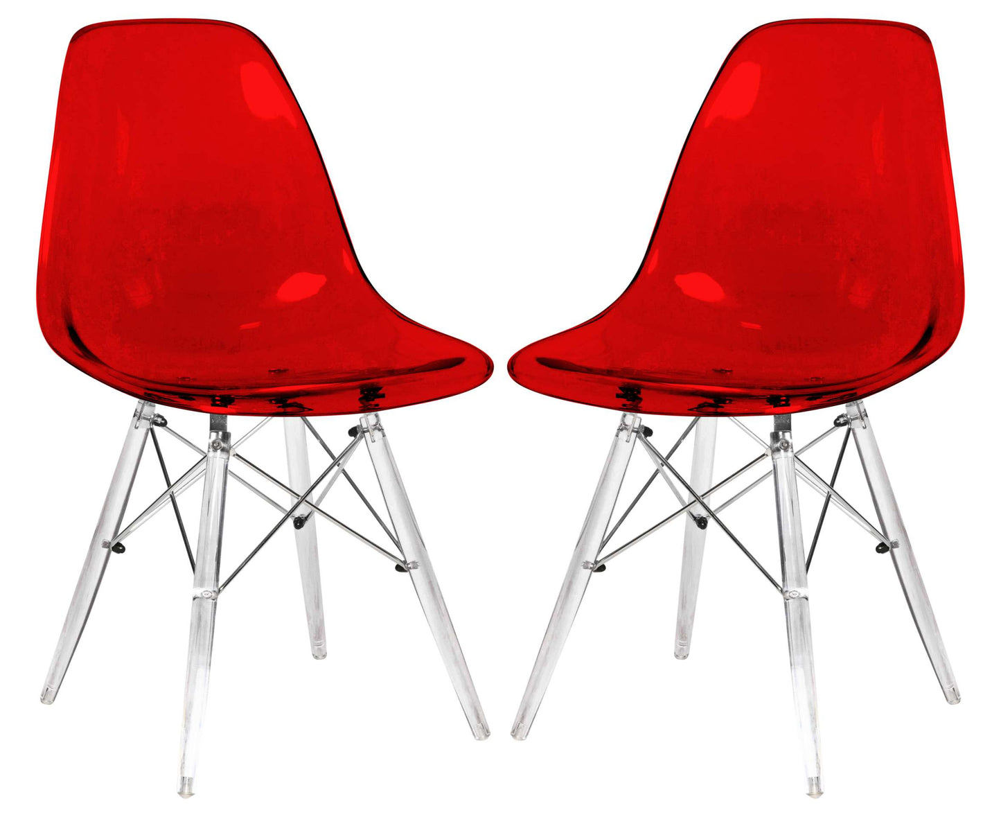 LeisureMod Dover Molded Side Chair with Acrylic Base, Set of 2 | Side Chairs | Modishstore - 9