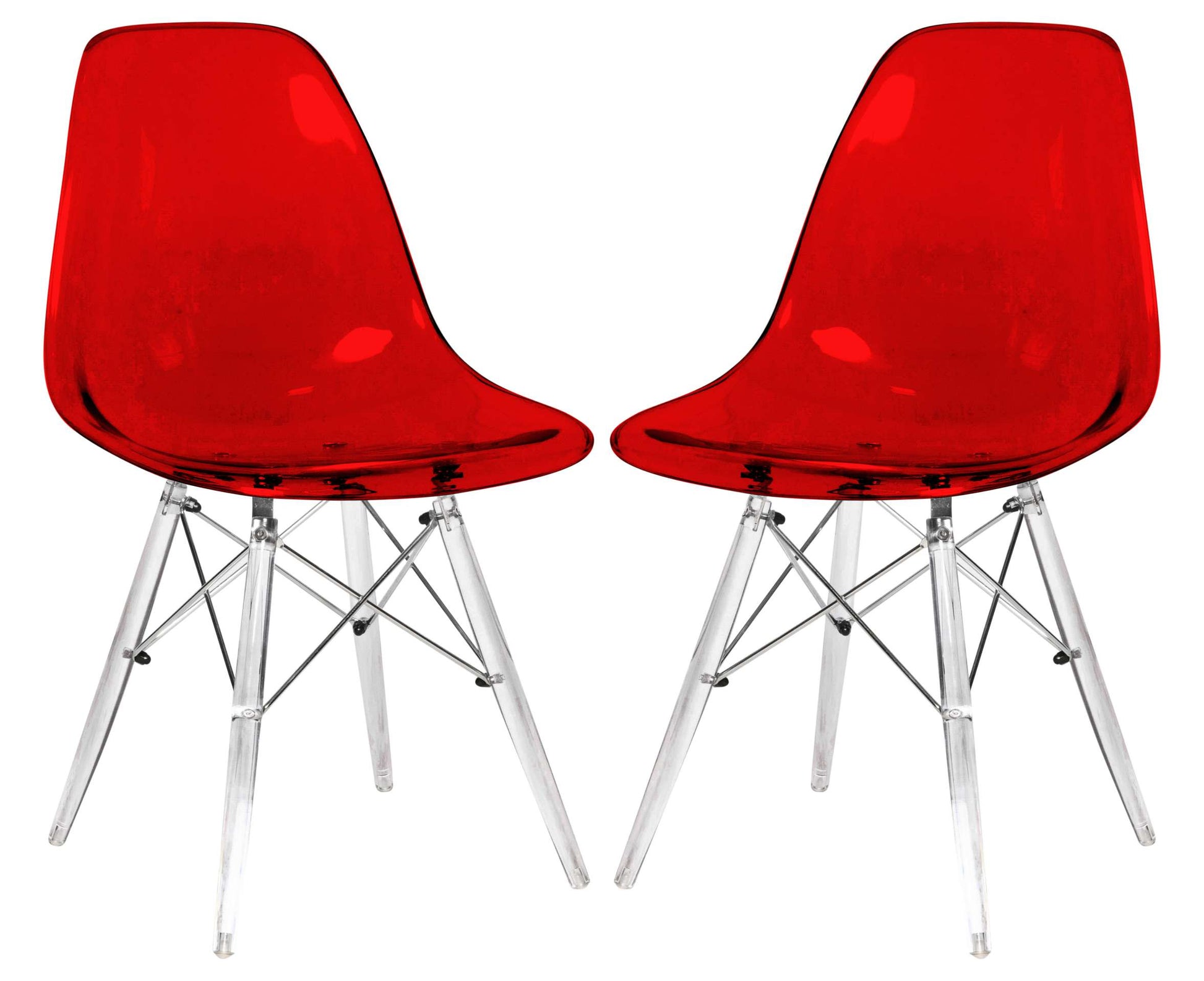 LeisureMod Dover Molded Side Chair with Acrylic Base, Set of 2 | Side Chairs | Modishstore - 9