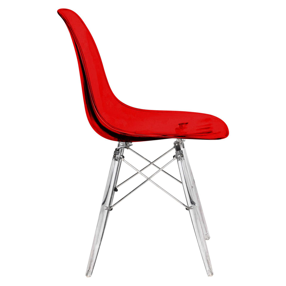 LeisureMod Dover Molded Side Chair with Acrylic Base, Set of 4 | Side Chairs | Modishstore - 10