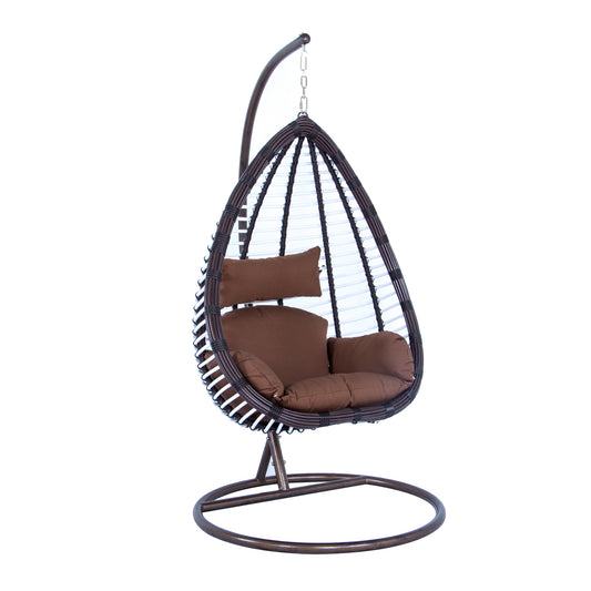 LeisureMod Wicker Hanging Egg Swing Chair Indoor Outdoor Use | Outdoor Porch Swings | Modishstore