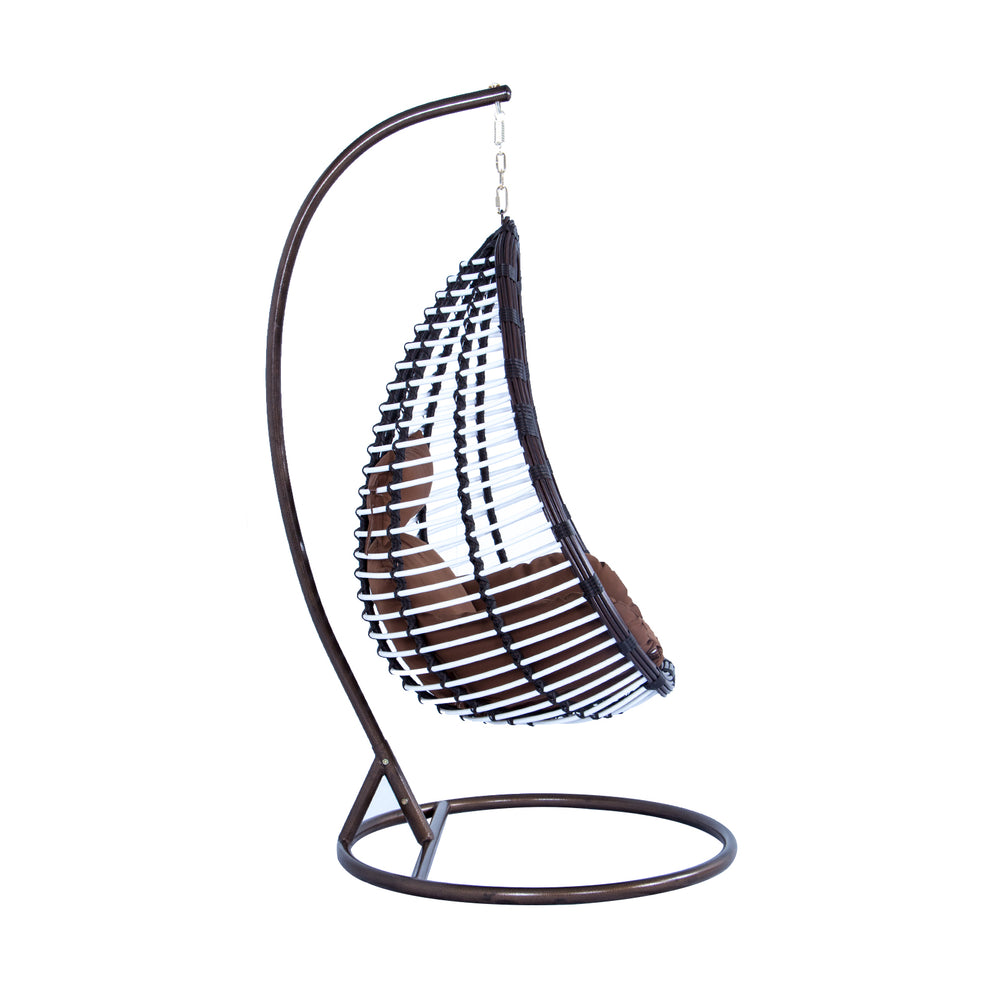 LeisureMod Wicker Hanging Egg Swing Chair Indoor Outdoor Use | Outdoor Porch Swings | Modishstore - 2