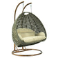 LeisureMod Beige Wicker Hanging 2 person Egg Swing Chair | Outdoor Porch Swings | Modishstore - 77