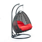 LeisureMod Charcoal Wicker Hanging 2 person Egg Swing Chair | Outdoor Porch Swings | Modishstore - 58