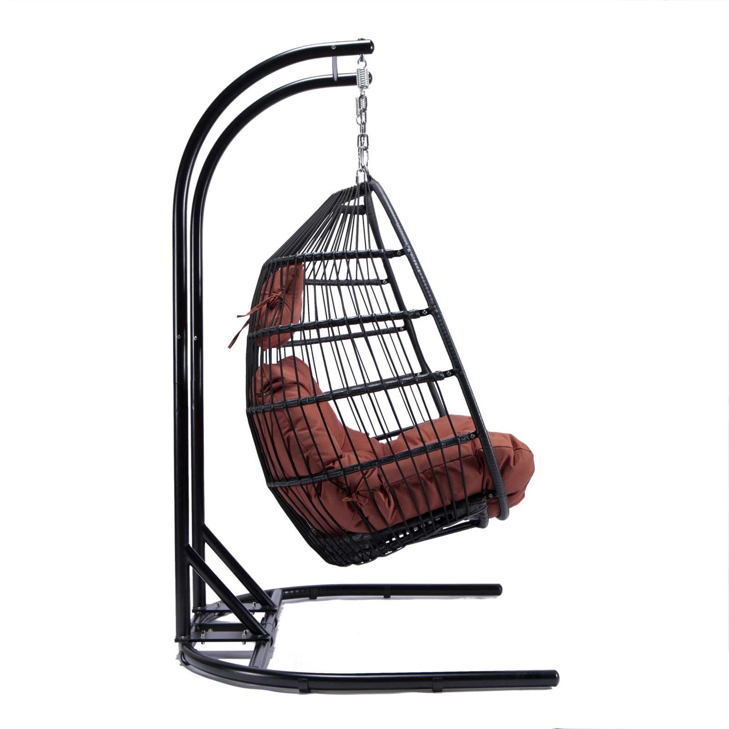 LeisureMod Wicker 2 Person Double Folding Hanging Egg Swing Chair | Outdoor Porch Swings | Modishstore - 93