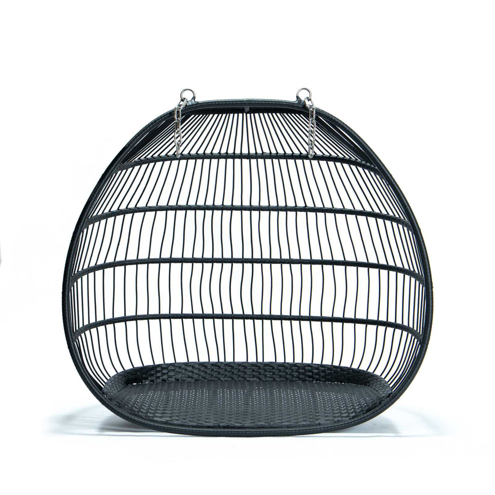 LeisureMod Wicker 2 Person Double Folding Hanging Egg Swing Chair | Outdoor Porch Swings | Modishstore - 85