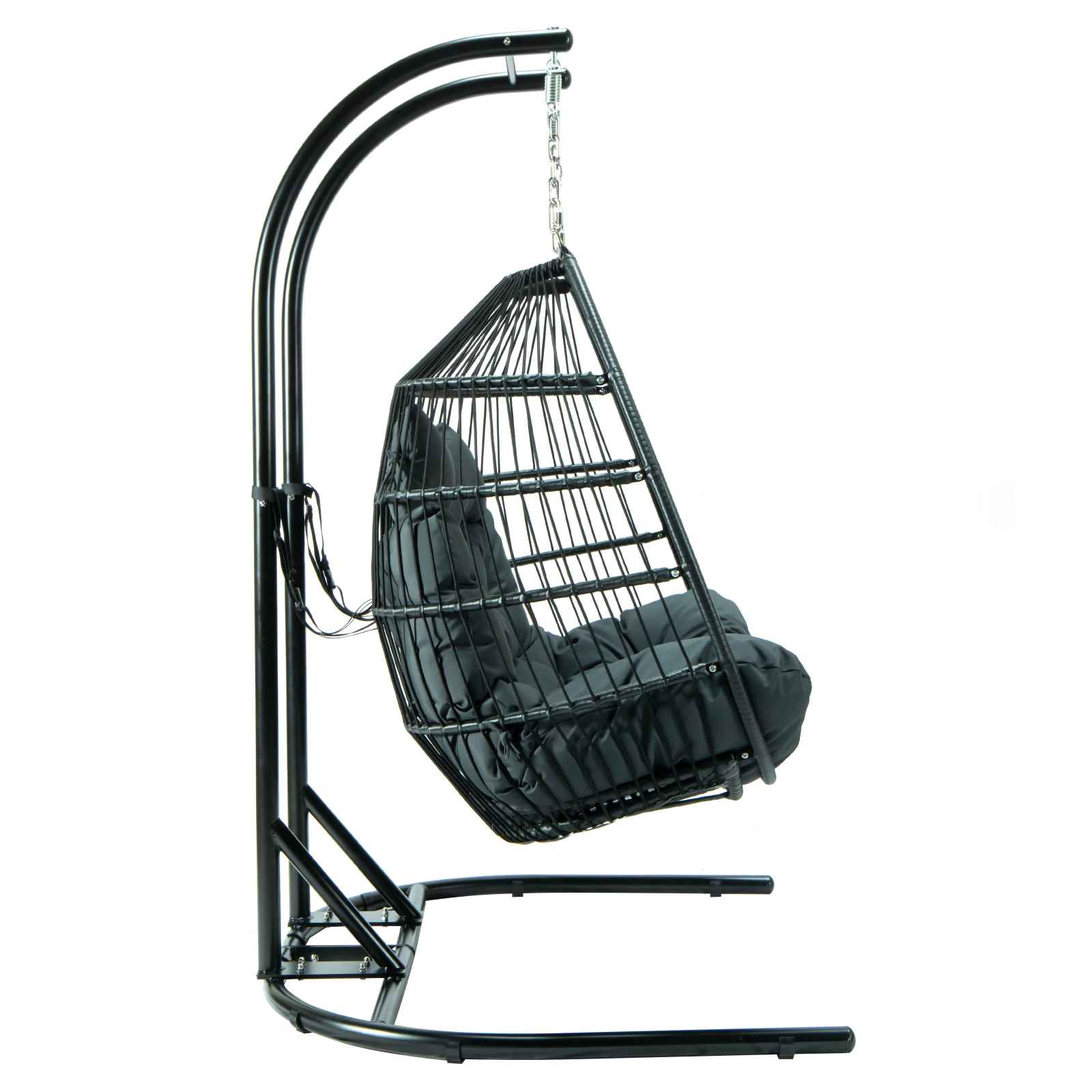 LeisureMod Wicker 2 Person Double Folding Hanging Egg Swing Chair | Outdoor Porch Swings | Modishstore - 18