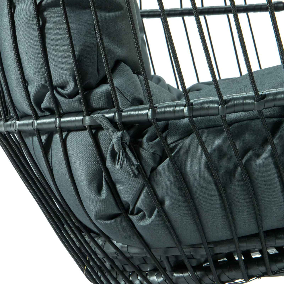 LeisureMod Wicker 2 Person Double Folding Hanging Egg Swing Chair | Outdoor Porch Swings | Modishstore - 19