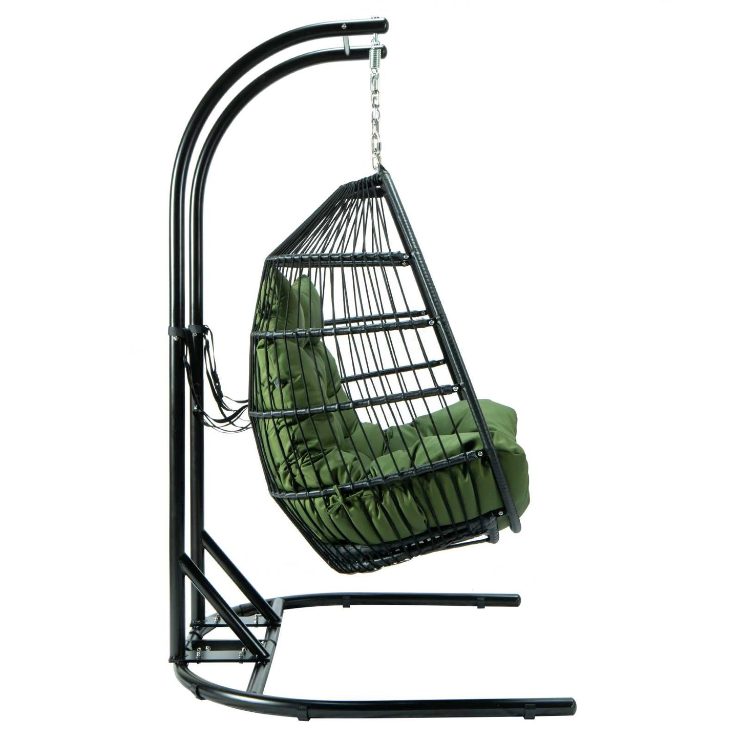 LeisureMod Wicker 2 Person Double Folding Hanging Egg Swing Chair | Outdoor Porch Swings | Modishstore - 31