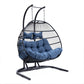 LeisureMod Wicker 2 Person Double Folding Hanging Egg Swing Chair | Outdoor Porch Swings | Modishstore - 111