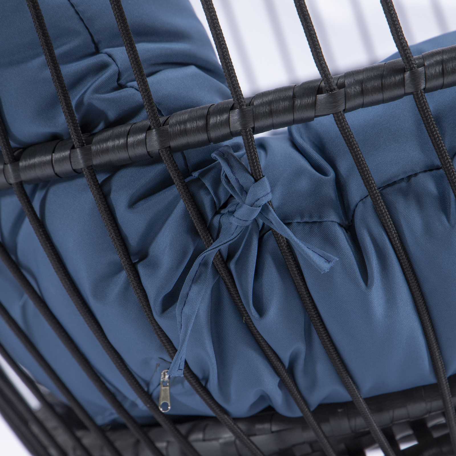 LeisureMod Wicker 2 Person Double Folding Hanging Egg Swing Chair | Outdoor Porch Swings | Modishstore - 117