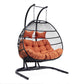 LeisureMod Wicker 2 Person Double Folding Hanging Egg Swing Chair | Outdoor Porch Swings | Modishstore - 131