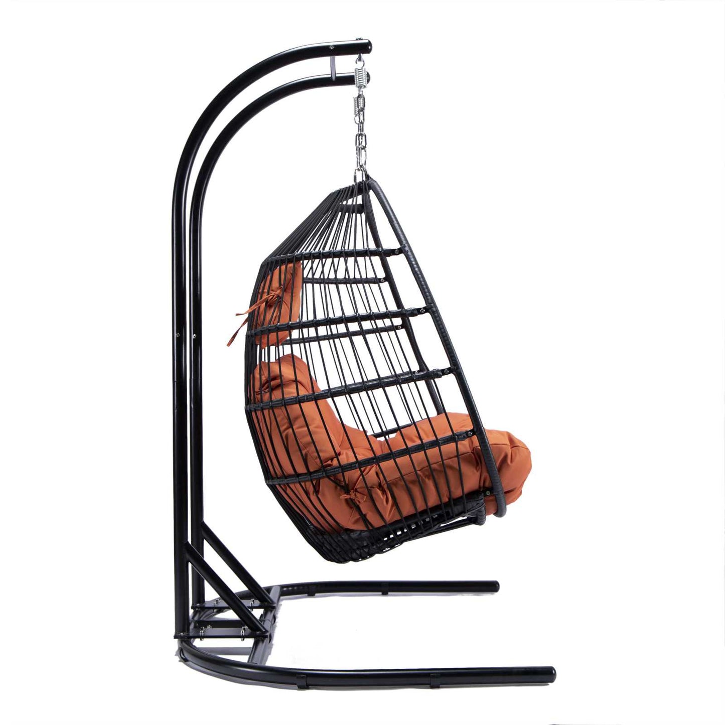 LeisureMod Wicker 2 Person Double Folding Hanging Egg Swing Chair | Outdoor Porch Swings | Modishstore - 130