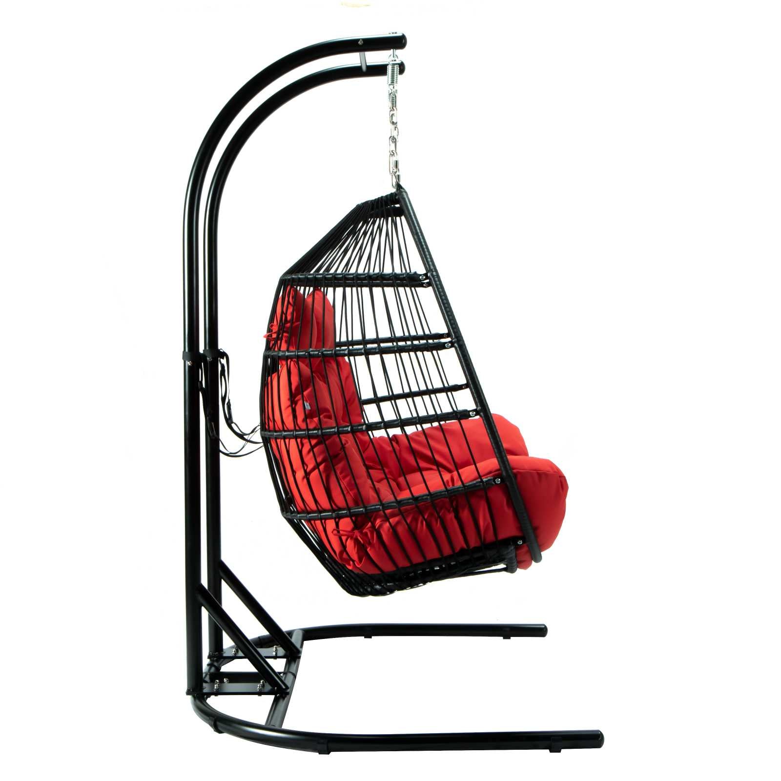 LeisureMod Wicker 2 Person Double Folding Hanging Egg Swing Chair | Outdoor Porch Swings | Modishstore - 57