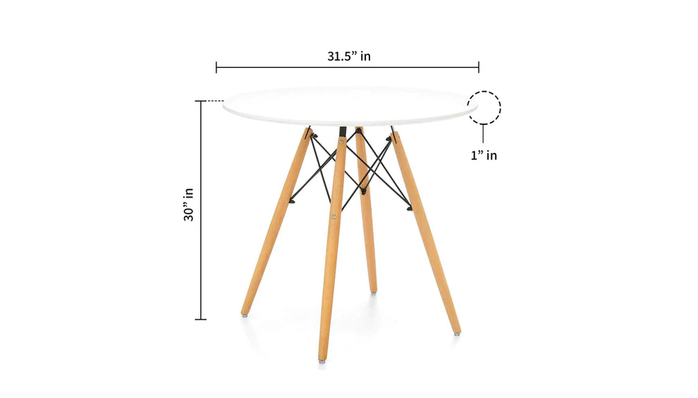 Eiffel Dining Table 32" Round White By Modholic | Dining Tables | Modishstore - 3