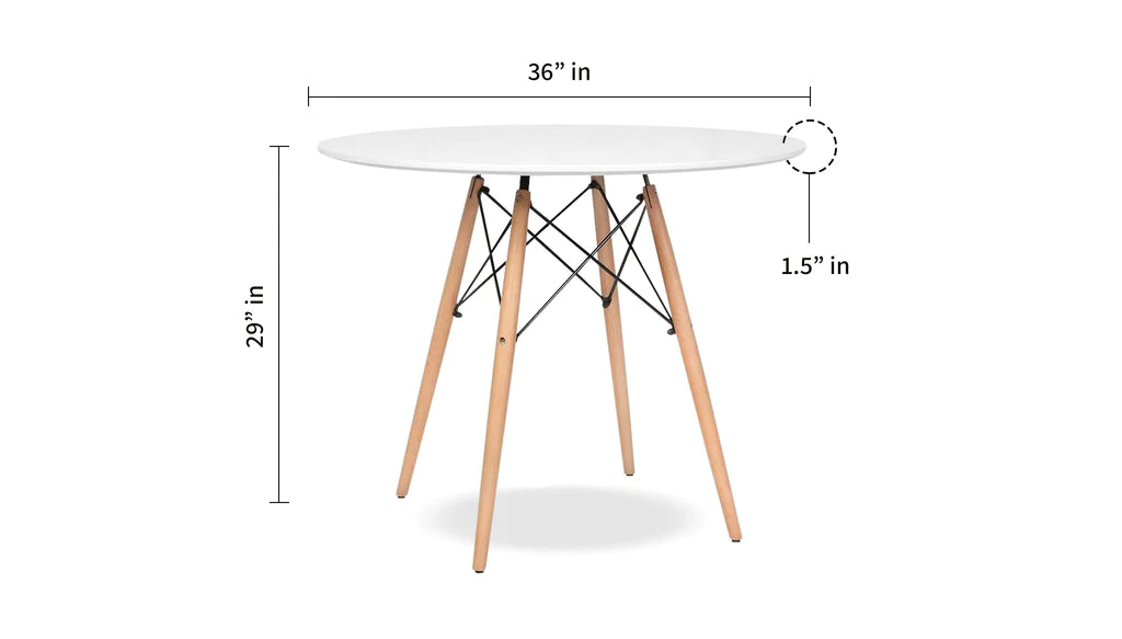 Eiffel Dining Table 32" Round White By Modholic | Dining Tables | Modishstore - 7