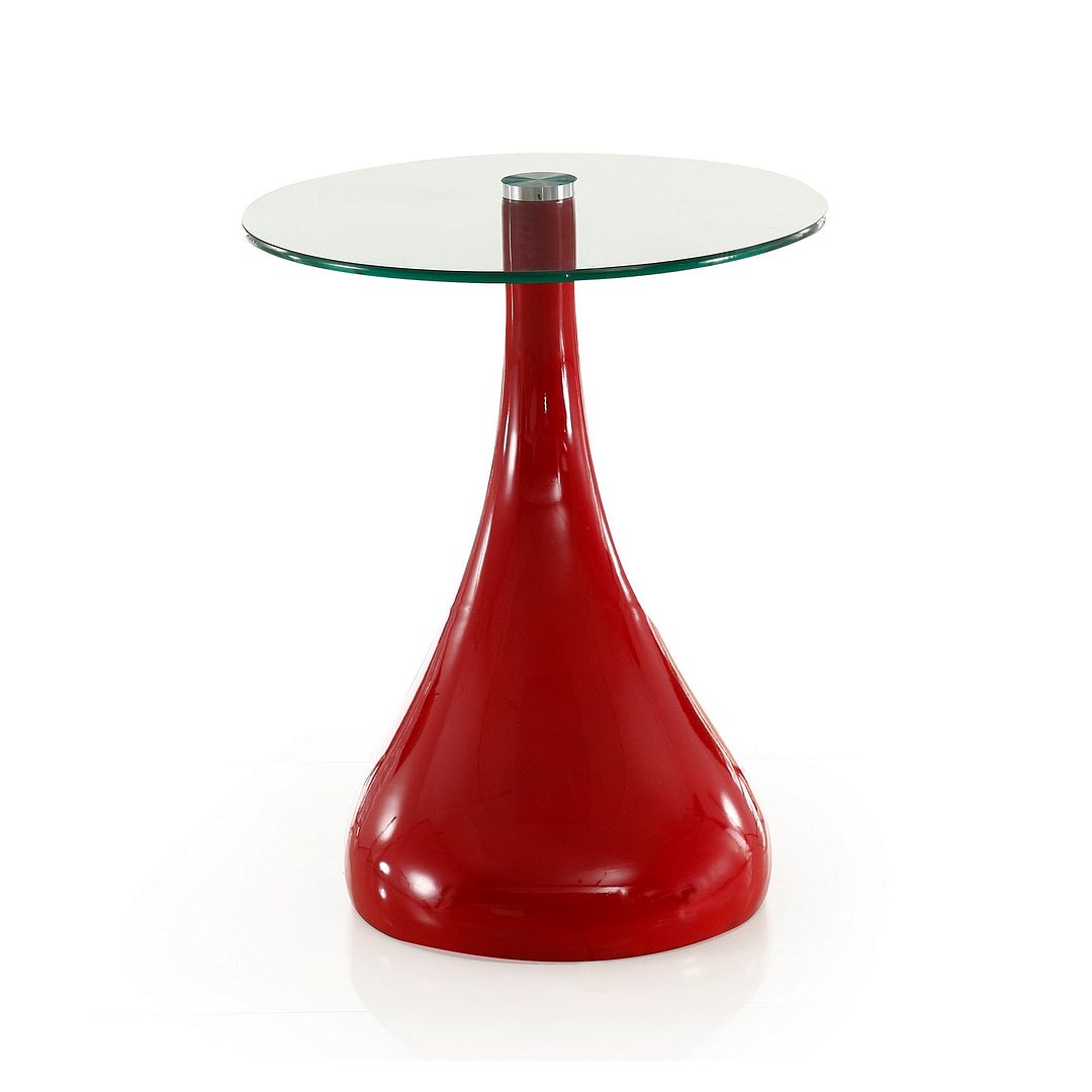 Manhattan Comfort Lava 19.7 in. Red Glass Top Accent Table | Accent Tables | Modishstore-2