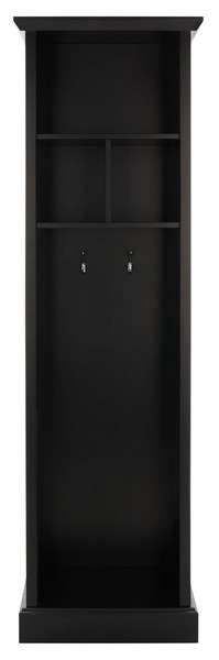 Safavieh Layli 4 Shelf 2 Hook Top Storage Hall Tree - Black | Bookcases | Modishstore