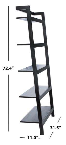 Safavieh Beauregard 5 Tier Leaning Etagere - Black | Etagere | Modishstore - 4