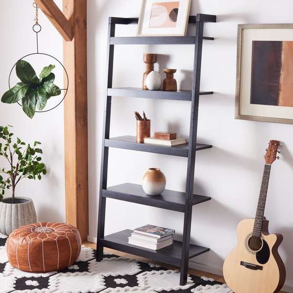 Safavieh Beauregard 5 Tier Leaning Etagere - Black | Etagere | Modishstore