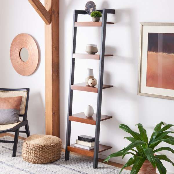Safavieh Yassi 5 Tier Leaning Etagere - Honey Brown | Etagere | Modishstore