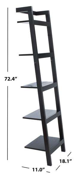Safavieh Yassi 5 Tier Leaning Etagere - Black | Etagere | Modishstore - 4