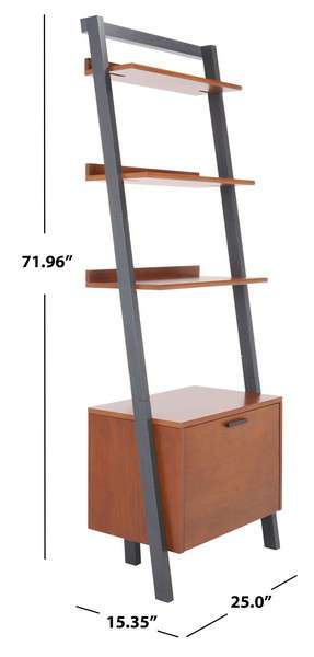 Safavieh Lavina 3 Shelf 1 Door Etagere - Honey Brown | Etagere | Modishstore - 4
