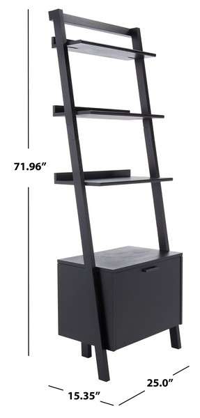 Safavieh Lavina 3 Shelf 1 Door Etagere - Black | Etagere | Modishstore - 4