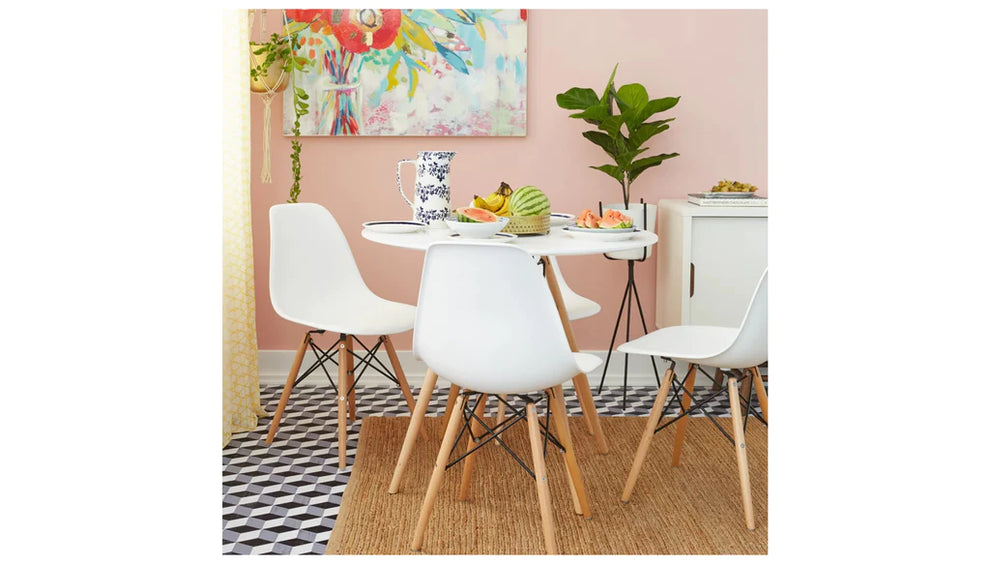 Eiffel Dining Table 32" Round White By Modholic | Dining Tables | Modishstore