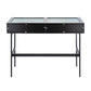Emery Contemporary Console Table in Black Wood, Black Steel, and Glass Top By LumiSource | Console Tables | Modishstore - 8