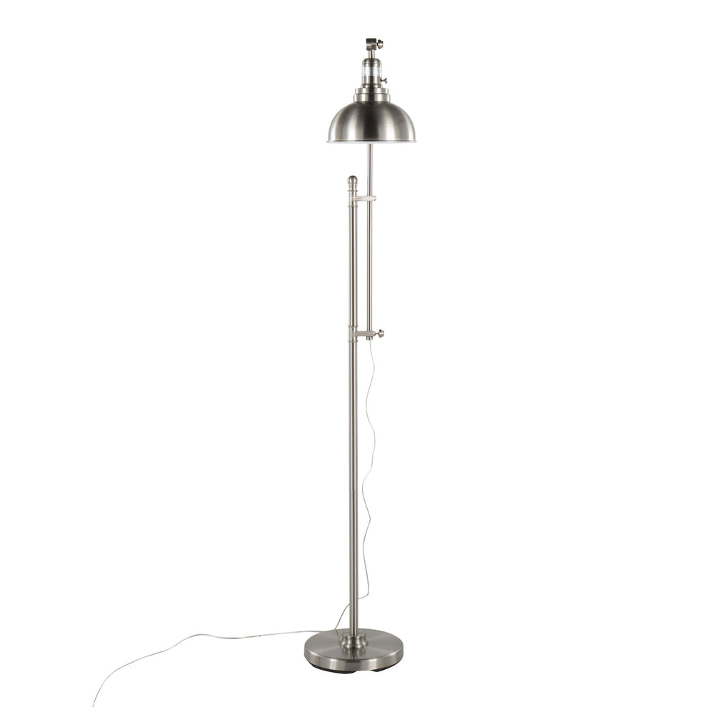 Emery Industrial Floor Lamp in Nickel By LumiSource | Floor Lamps | Modishstore - 3