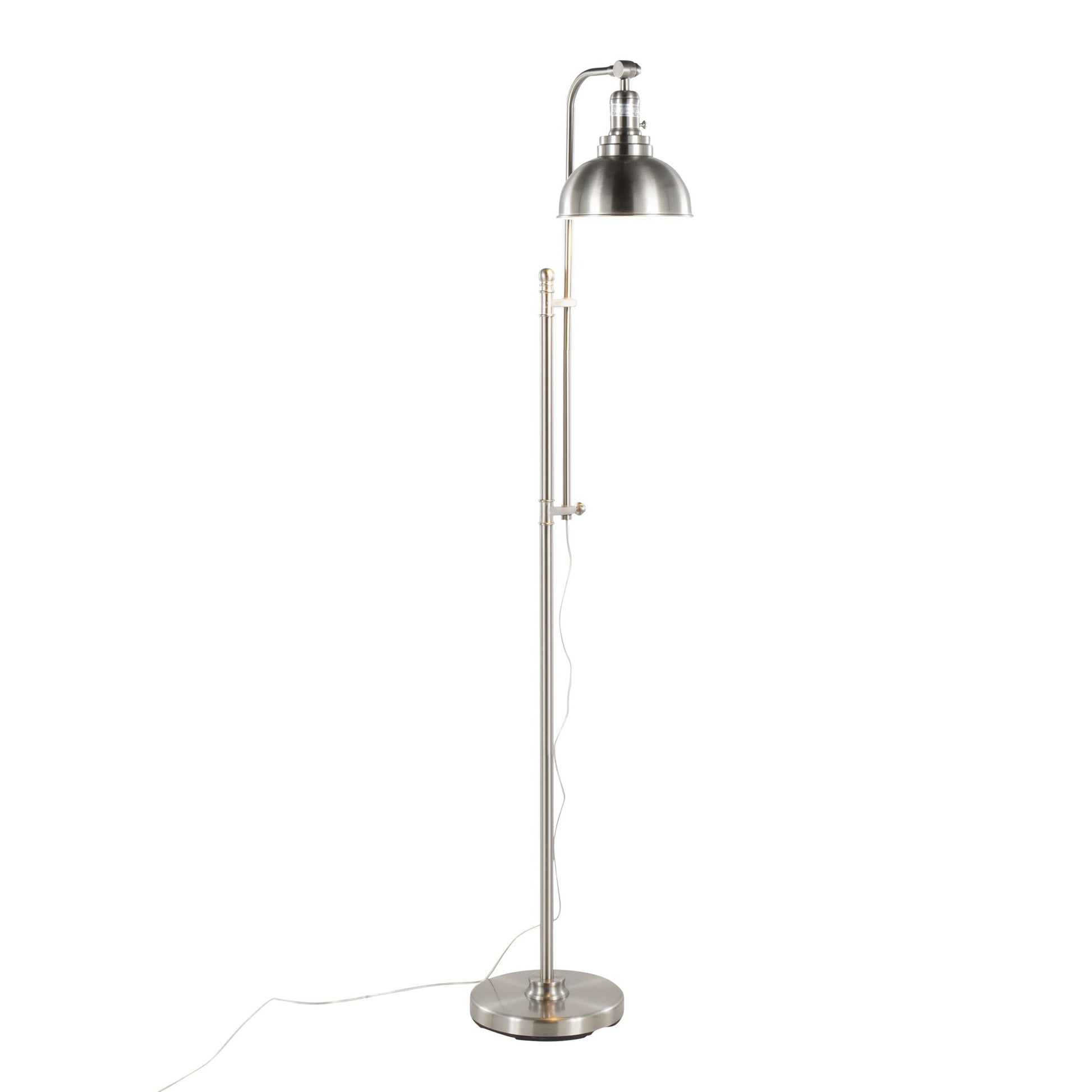 Emery Industrial Floor Lamp in Nickel By LumiSource | Floor Lamps | Modishstore - 6
