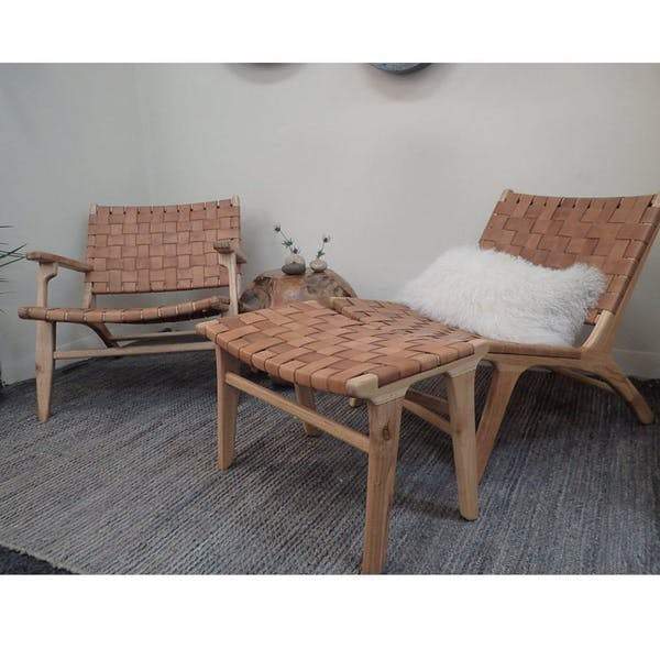 Copy of Woven Leather & Teak Padron Armchair-5